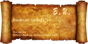 Bedrus Urbán névjegykártya